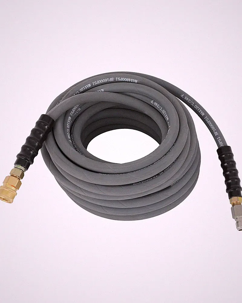 OCPTY 100ft Pressure Washer Hose 4000 PSI Non-Marking Gray With Couplers 275F 3/