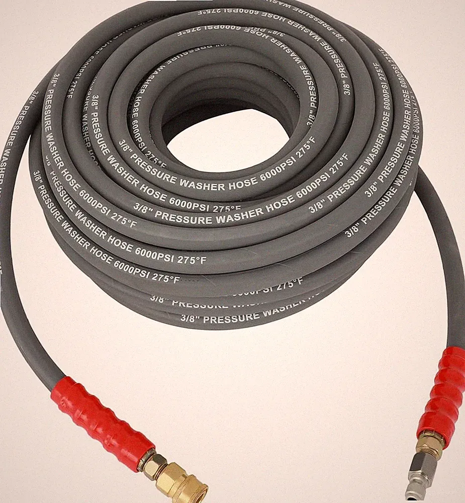 OCPTY Hot Water Pressure Washer Hose 3/8" X 100Ft 6000 Psi Non-Marking 2-Braid R
