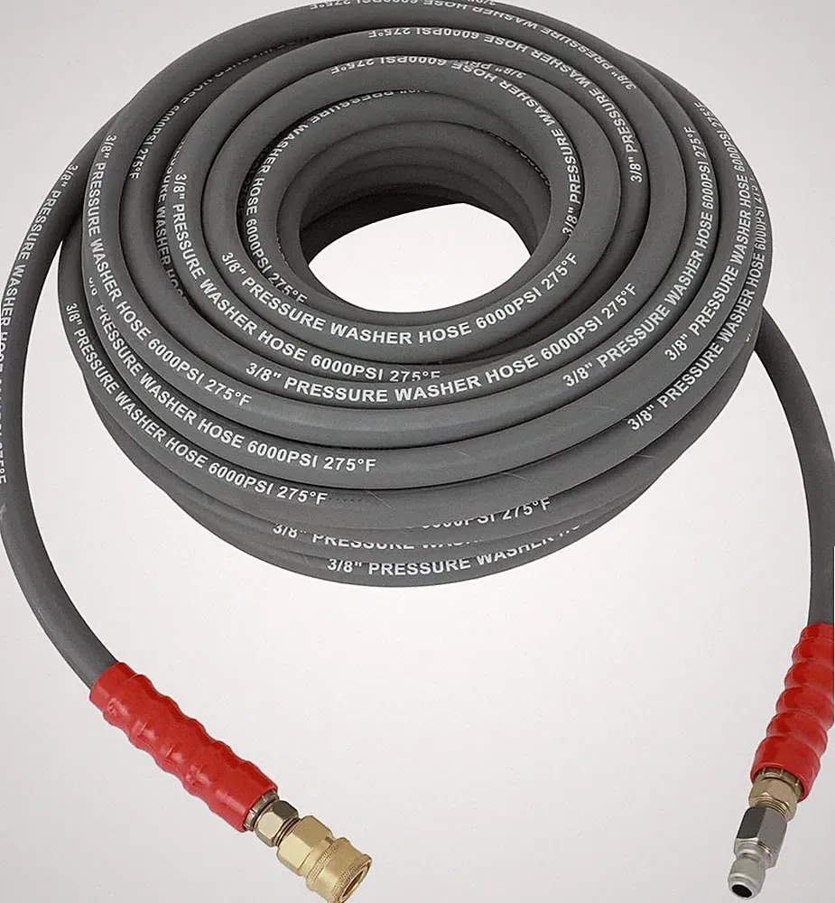 OCPTY Hot Water Pressure Washer Hose 3/8" X 100Ft 6000 Psi Non-Marking 2-Braid R