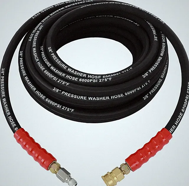 OCPTY Hot Water Pressure Washer Hose 3/8" X 50Ft 6000Psi 2-Braid R2 Black