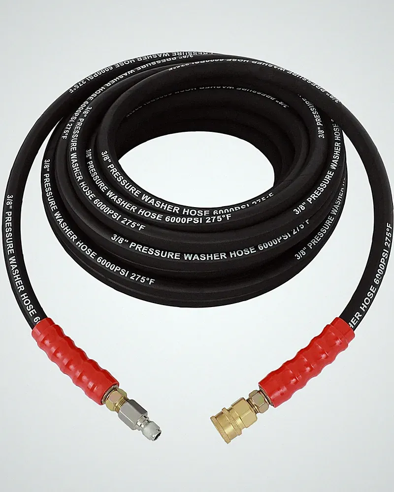 OCPTY Hot Water Pressure Washer Hose 3/8" x 50ft 6000psi 2-Braid R2 Black