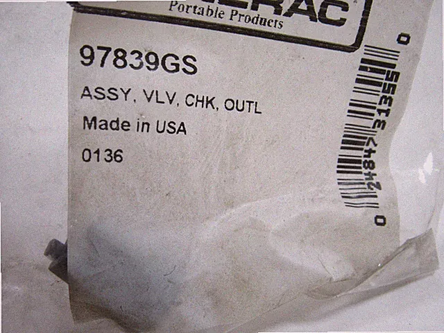 OEM Generac 97839GS Kit Check Valve New Old Stock #MP2