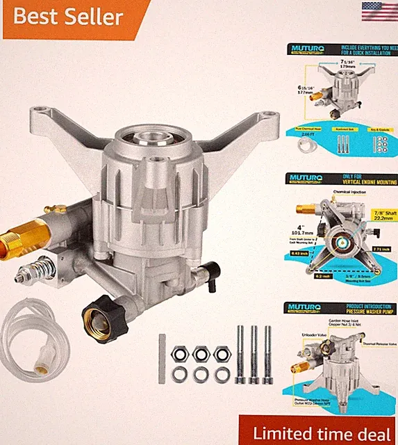 OEM Replacement Pressure Washer Pump 7/8" Shaft 3000 PSI 2.5 GPM