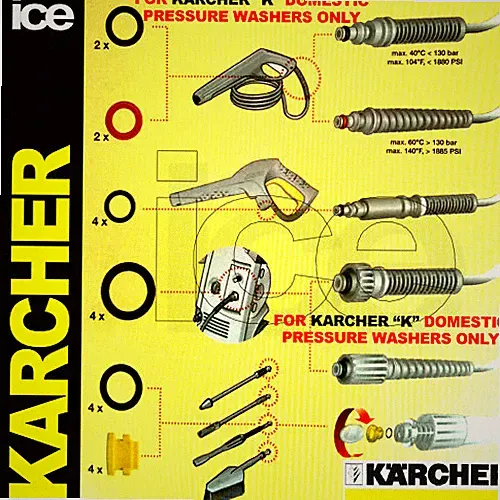 Official Karcher Domestic Pressure Washer Gun Hose O'ring Seals Spare Parts Set