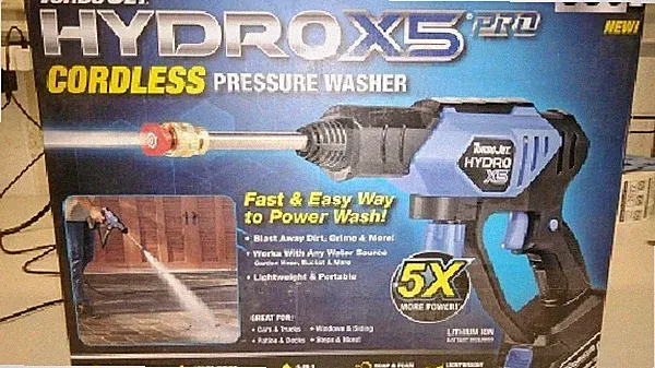 Ontel Turbo Jet HydroX5 Pro Cordless Pressure Washer 350 PSi Dual Water Source