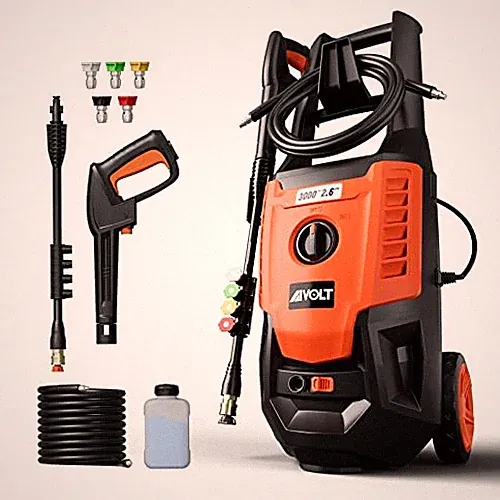 ORANGE/BLACK - AIVOLT ELECTRIC PRESSURE WASHER WITH 12" PRESSURE WASHER SURFACE