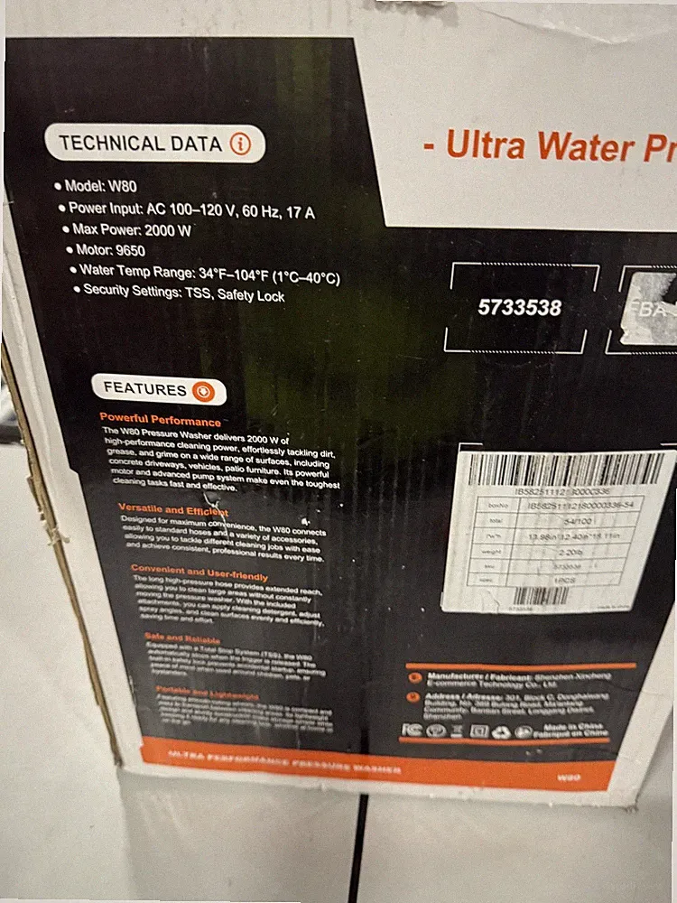 ORANGE/GRAY - ETOOLAB PRESSURE WASHER, POWER WASHER WITH FOAM CANNON,4 QUICK