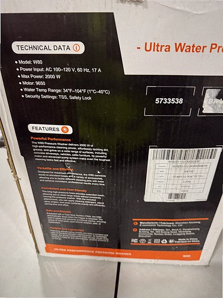 ORANGE/GRAY - ETOOLAB PRESSURE WASHER, POWER WASHER WITH FOAM CANNON,4 QUICK
