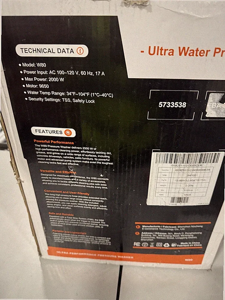ORANGE/GRAY - ETOOLAB PRESSURE WASHER, POWER WASHER WITH FOAM CANNON,4 QUICK