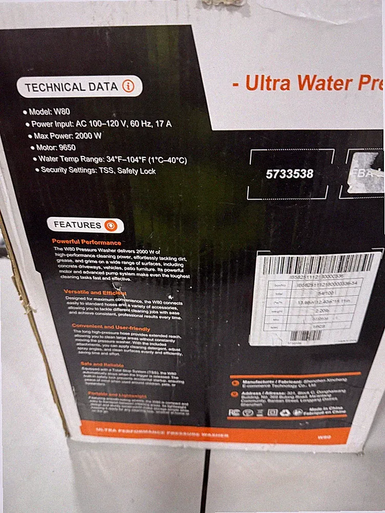ORANGE/GRAY - ETOOLAB PRESSURE WASHER, POWER WASHER WITH FOAM CANNON,4 QUICK