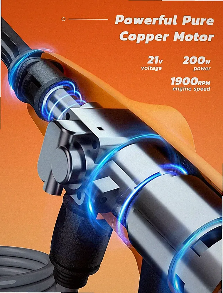 ORANGE - JCTC PORTABLE PRESSURE WASHER CORDLESS, 1.85MPA PRESSURE WASHER 4AH