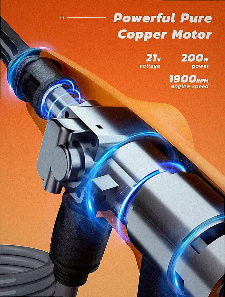ORANGE - JCTC PORTABLE PRESSURE WASHER CORDLESS, 1.85MPA PRESSURE WASHER 4AH