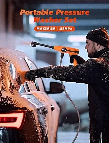 ORANGE - OGASAMI PORTABLE PRESSURE WASHER CORDLESS, 1.85MPA PRESSURE WASHER 4AH