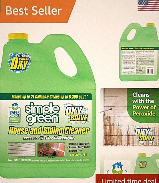 Oxy Solve 1 Gal Concentrated Non-Toxic Pressure Washer Cleaner for Stain Removal