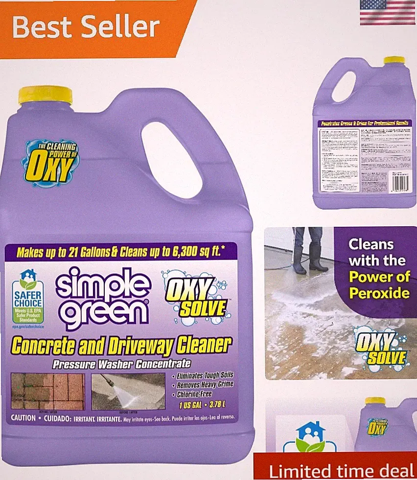 Oxy Solve Biodegradable Concrete Cleaner - Unscented Pressure Washer Detergent