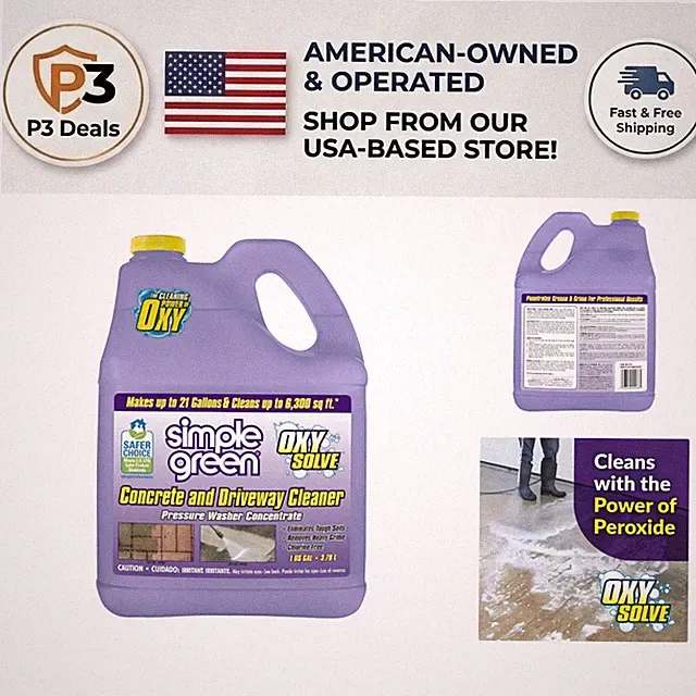 Oxy Solve Unscented Biodegradable Concrete Cleaner - 128 Fl.Oz for Tough Stains