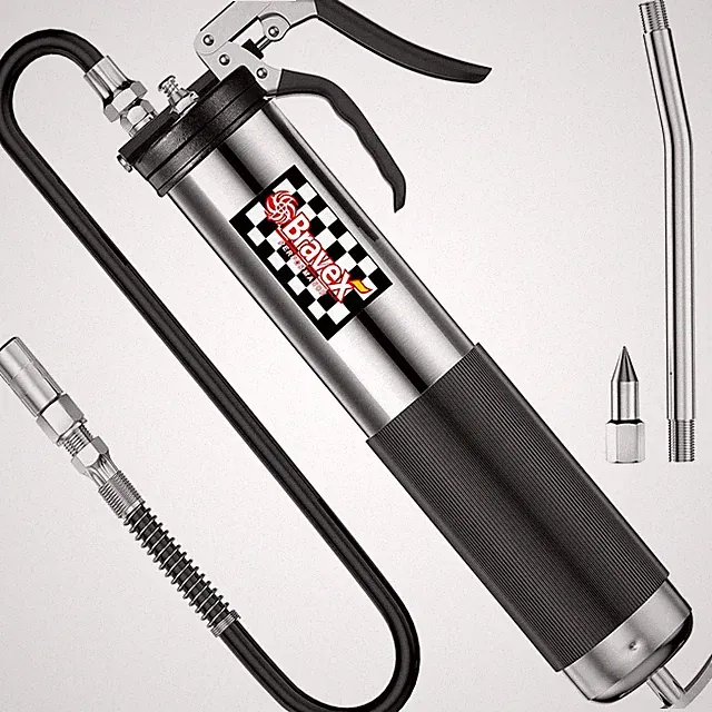 Pistola grasa profesional 6000 PSI con manguera flexible 18” resistente