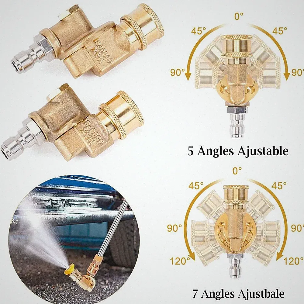 Pivoting Coupler High Pressure Washer 1/4" Quick Connect Rotary Adapter