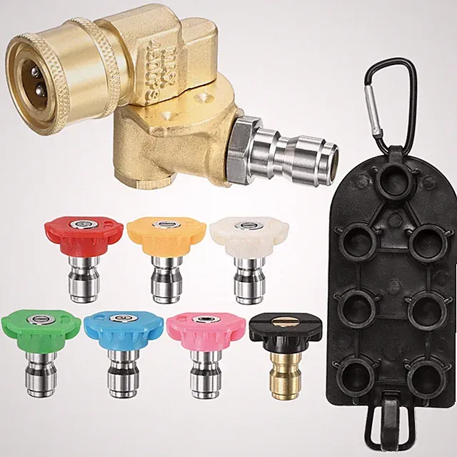 Pivoting Coupler Kit 180 Degree with 5 Angles, 7 Spray Nozzle Tips, 3.0GPM