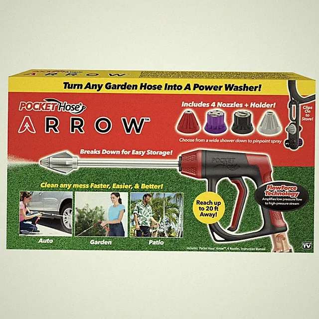 Pocket Hose Arrow High Velocity Jet Nozzle Pressure Washer 4 Tips