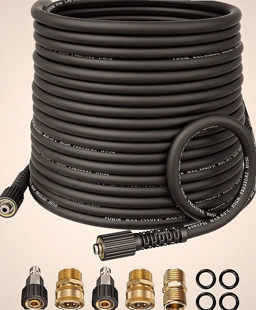 POHIR 100FT 4000PSI Pressure Washer Hose 1/4" Kinnk Resistant Replacement Hose