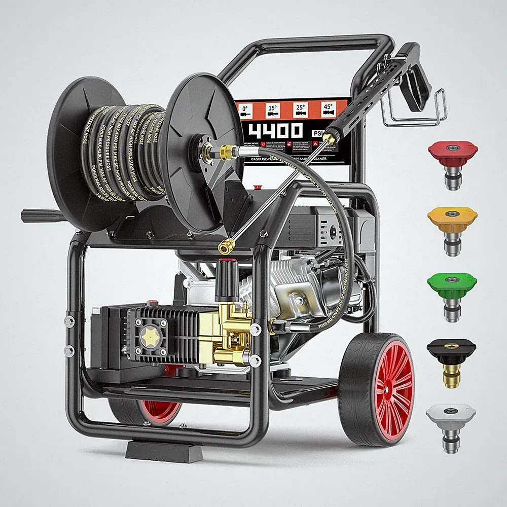 POHIR 14HP One-Button Start Gas Pressure Washer 4400 PSI 4.0 GPM 296cc Spray Gun