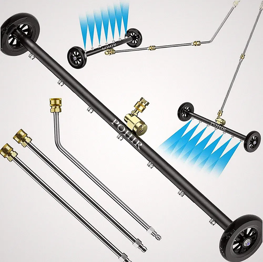 POHIR 24" Undercarriage Pressure Washer Cleaner 4800PSI Under Car Washer Broom