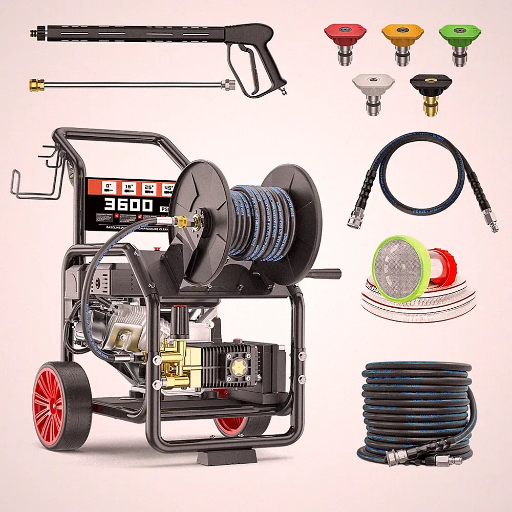 POHIR 3.3 GPM 3600 PSI 212cc One-Button Start Gas Pressure Washer Hose Kits