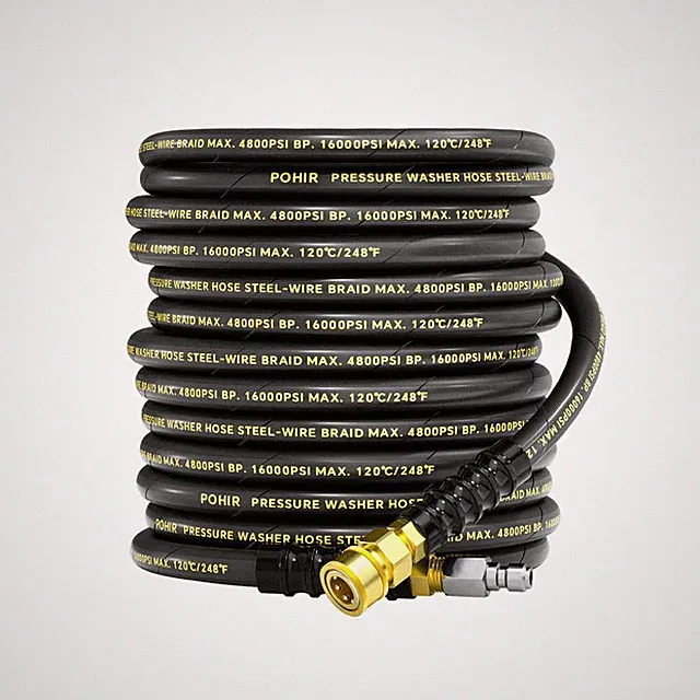 Pohir 3/8 Pressure Washer Hose 50Ft 4800Psi Power Washer Hose Steel Wire