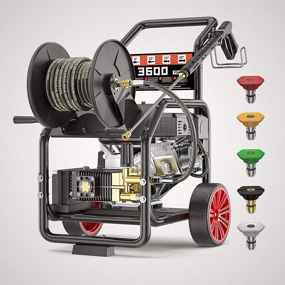 POHIR 3600 PSI Gas Pressure Washer One-Button Start 3.3 GPM 212cc 7HP 50FT Hose
