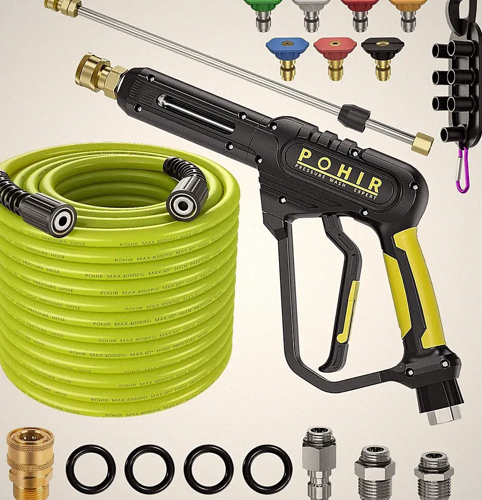 Pohir pressure washer gun and hose