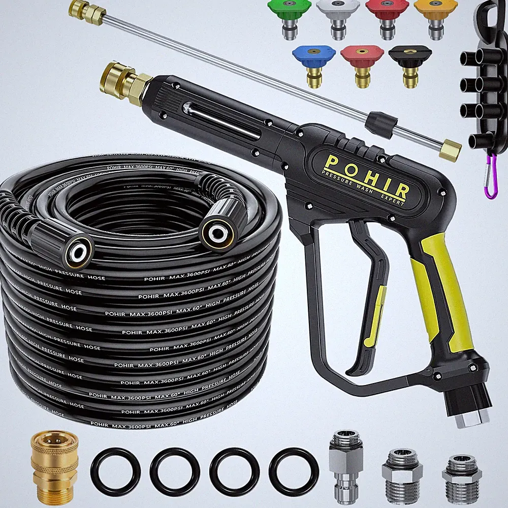 POHIR 3600 PSI Pressure Washer Gun 50FT Power Washing Hose and 15" Wand M22