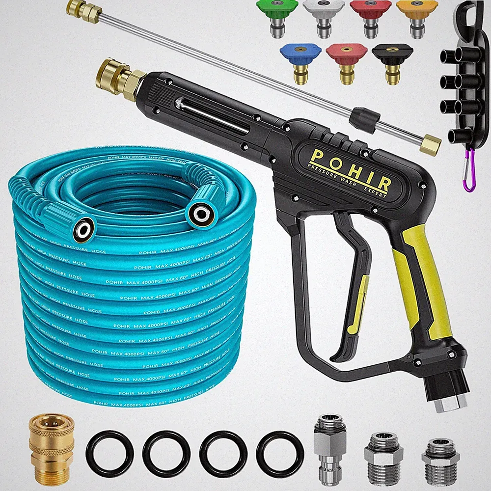 POHIR 3600 PSI Pressure Washer Gun 50FT Power Washing Hose and 15" Wand M22