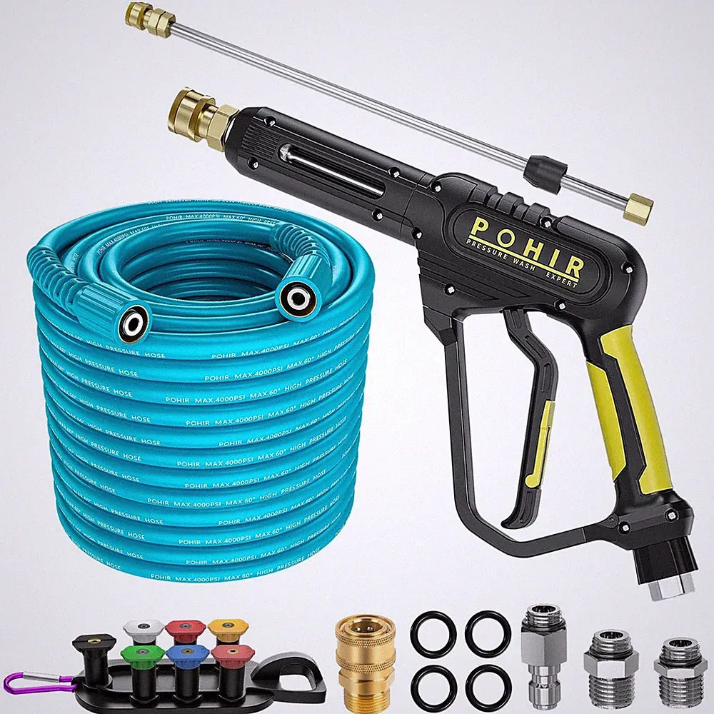POHIR 3600PSI Pressure Washer Gun and Hose 50ft, Power Washer Hose Gun 15 in...