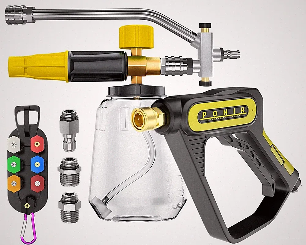 POHIR 5000 PSI Pressure Washer Gun with Cannon, Power Washer Sprayer with Dua...