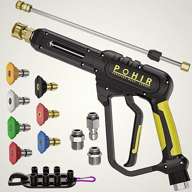POHIR Pressure Washer Gun 3600 PSI with 3/8'' Swivel Quick Connect Extension...