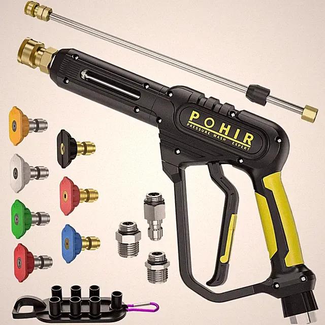 POHIR Pressure Washer Gun 3600 PSI with 3/8'' Swivel Quick Connect Extension...