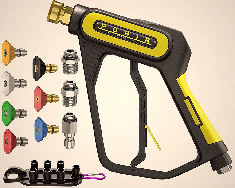 POHIR Pressure Washer Gun 5000 PSI &12 gpm with Nozzle Tips & 1/4'' Quick Con...