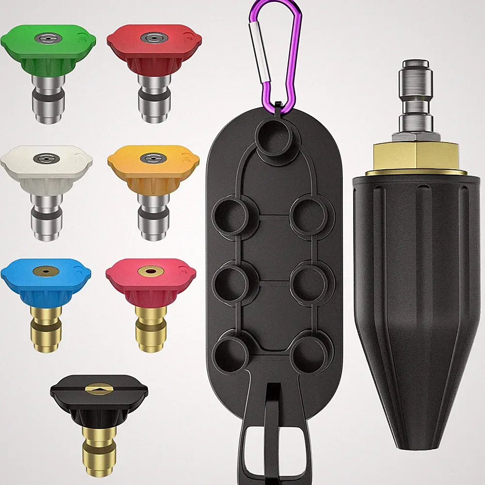 POHIR Turbo Nozzle 4000 PSI, 9 Pack Pressure Washer Nozzle Spray Tips Full Set I