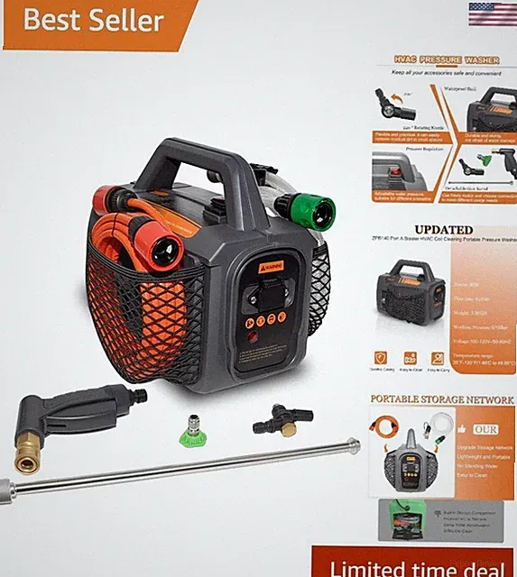 Port A Blaster HVAC Coil Cleaning Kit, Portable Pressure Washer, 120V