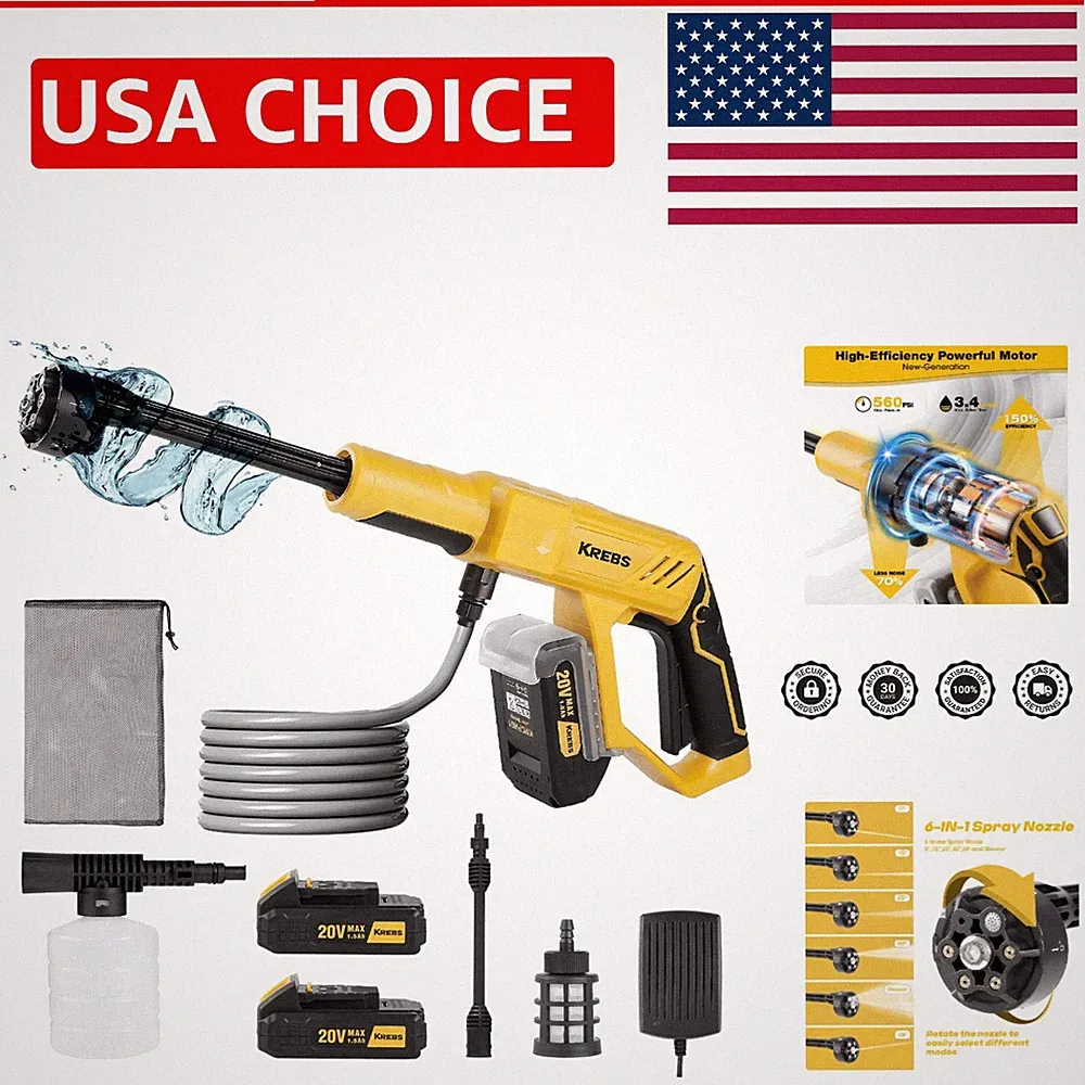 Portable 560 PSI Cordless Pressure Washer - Effortless Outdoor Cleaning with Kit