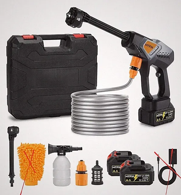 Portable 600 PSI Cordless Pressure Washer with 2 Batteries | 21V Rechargeable