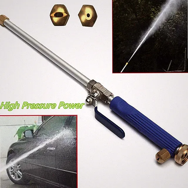 Portable Blue High Pressure Car SUV Body Washer Sprayer Cleaner Nozzle Water Gun