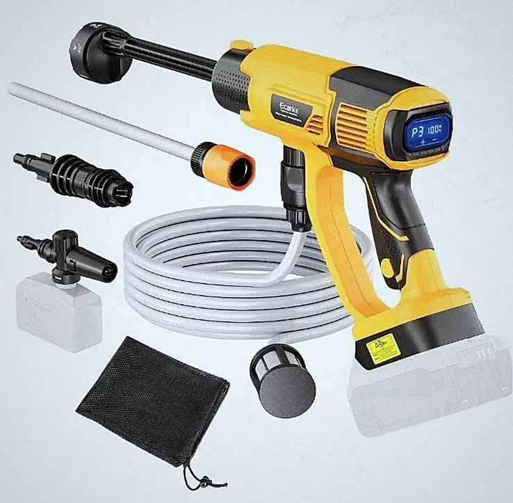 Portable Car Cleaning Tool Fits 20V Dewalt Battery 6-in-1 Nozzle & Foam Cannon
