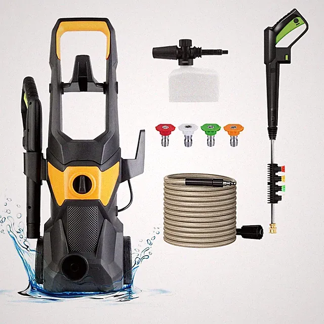 Portable Car Power Washer with Spray Gun 4 Nozzles Foam Cannon Holders for Deck