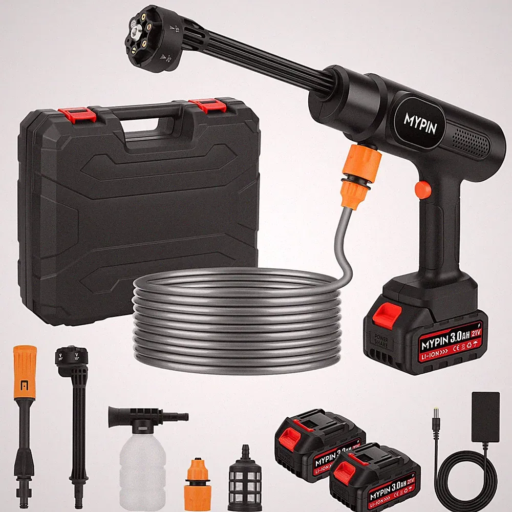 Portable Cordless 600PSI Pressure Washer, Handheld Cleaning Tool for Car Black