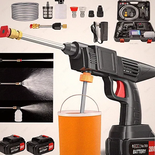 Portable Cordless Electric High Pressure Water Spray Car Gun Washer Cleaner Yard
