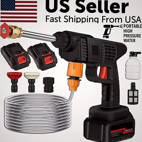 Portable Cordless Electric High Pressure Water Spray Gun Car Washer Cleaner Tool