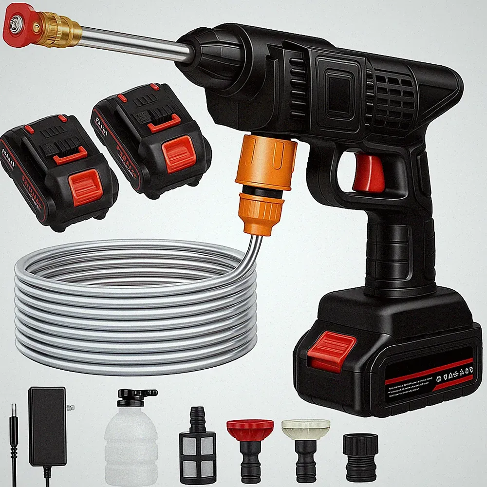 Portable Cordless Electric High Pressure Water Spray Gun Car Washer Cleaner Tool