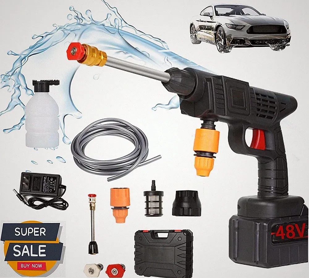 Portable Cordless Electric High Pressure Water Spray Gun Car Washer Yard Cleaner